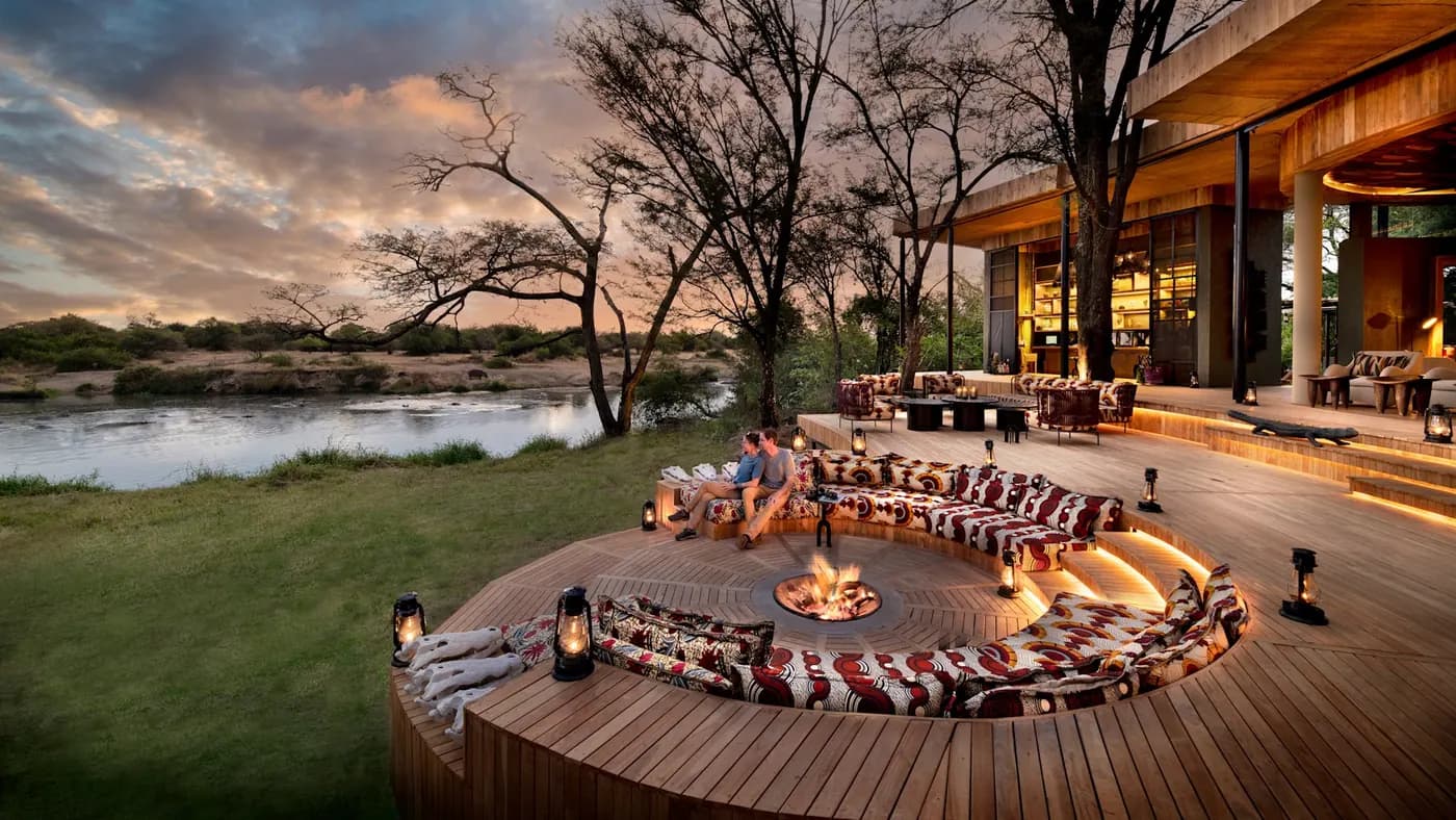 The fire circle at dusk