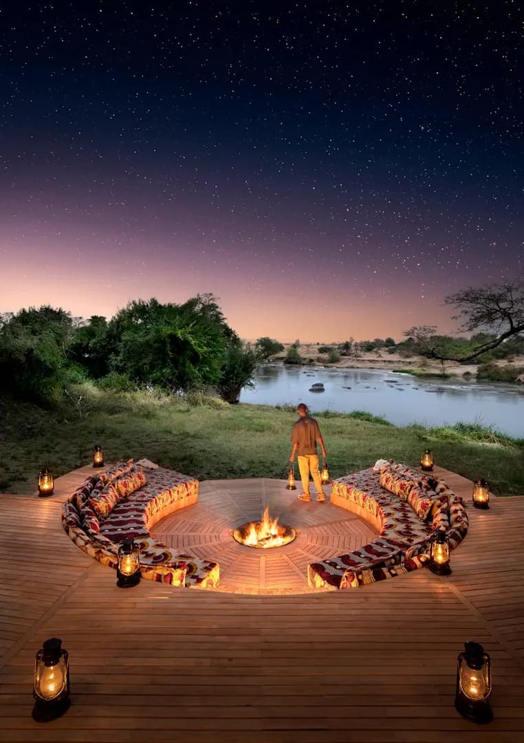 Fire circle under the stars