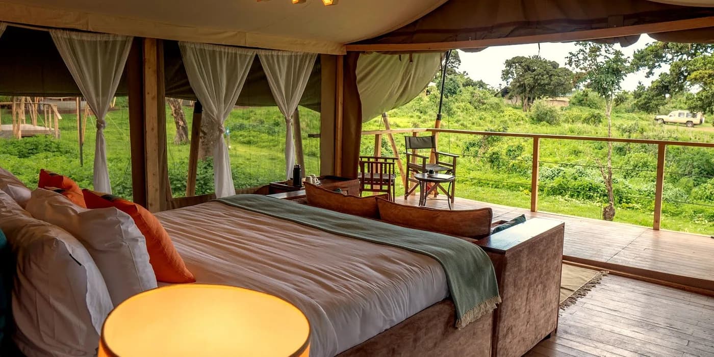 Inside a guest tent