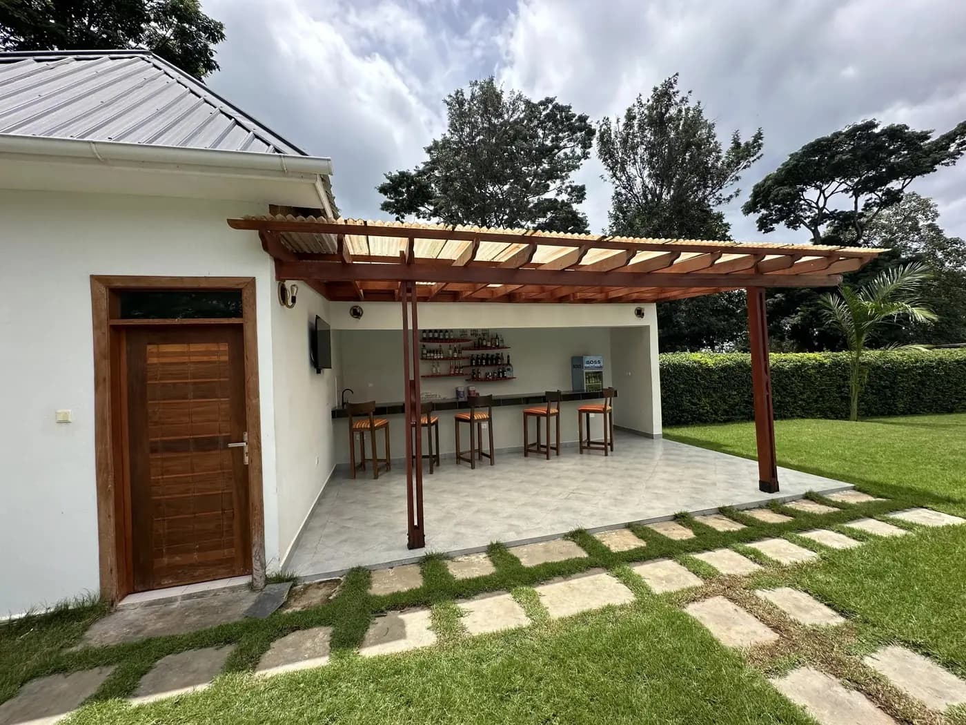Outdoor bar by the garden