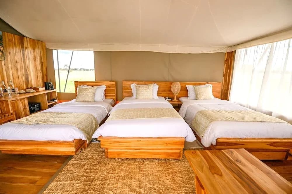 Triple tent for families and friends