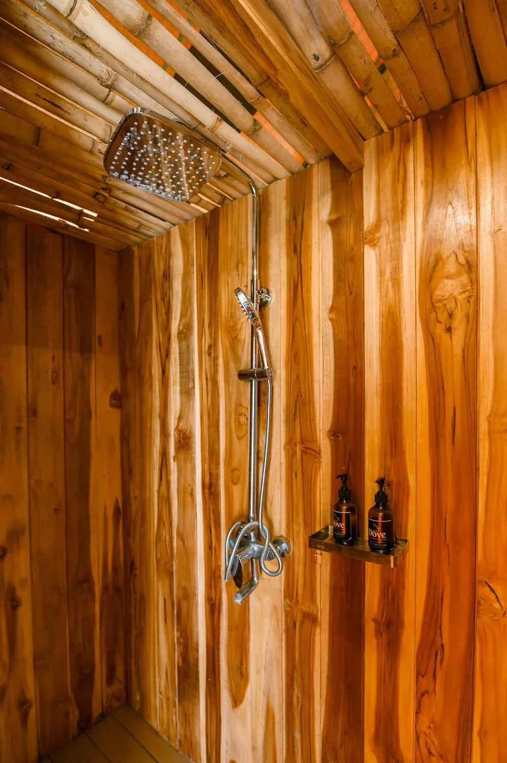 Timber-lined shower
