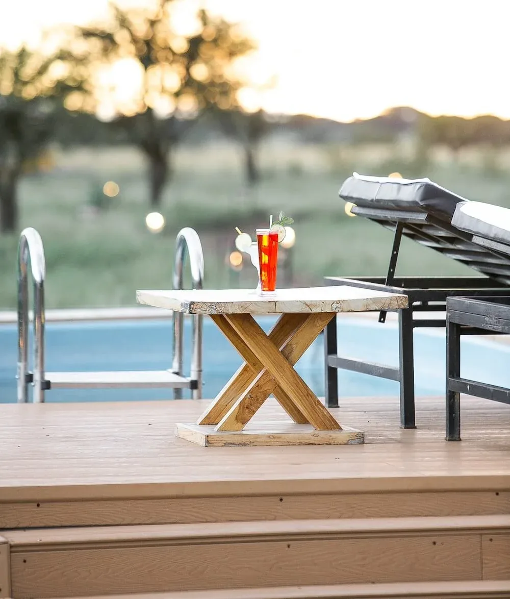 Poolside table