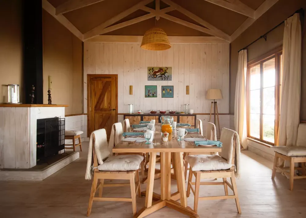 Dining table in the timber mess