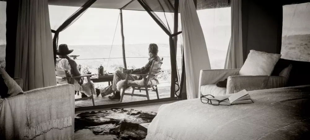 Inside the tent