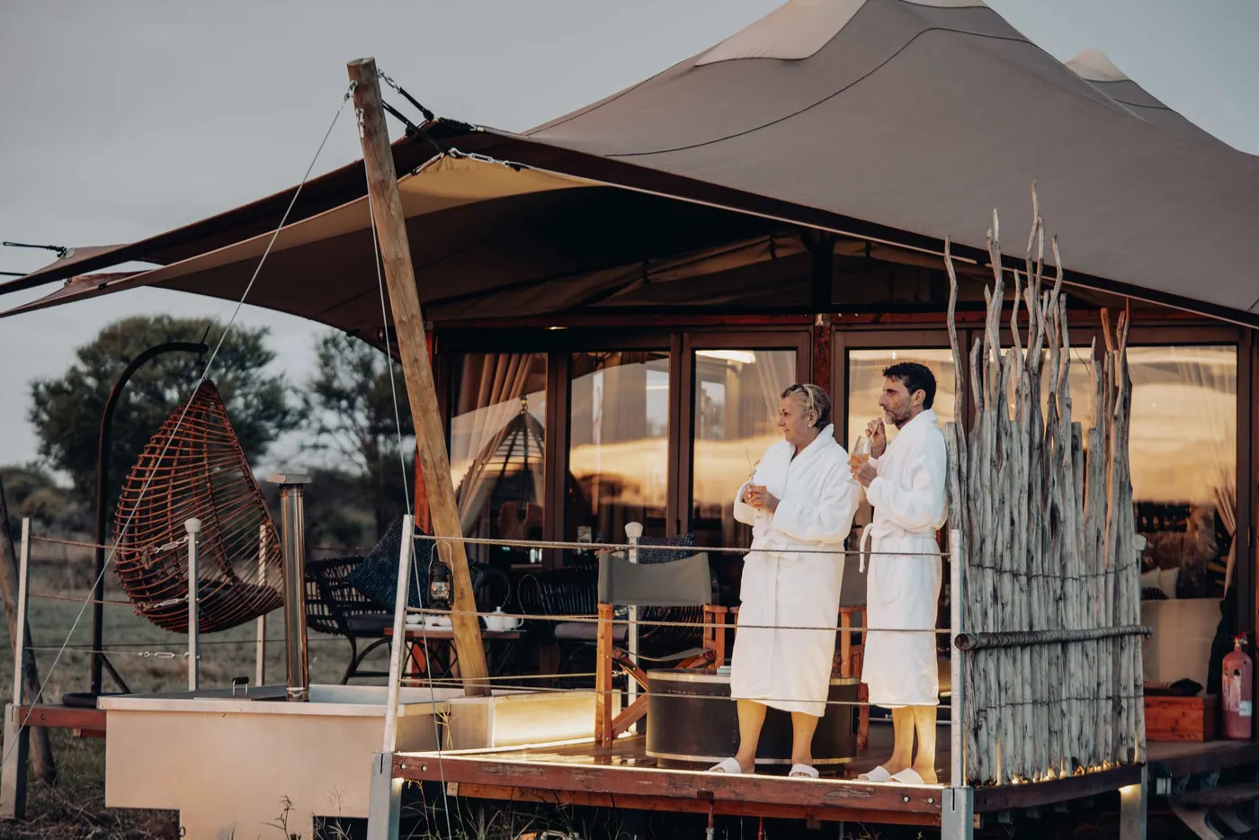 Robes on the tent deck
