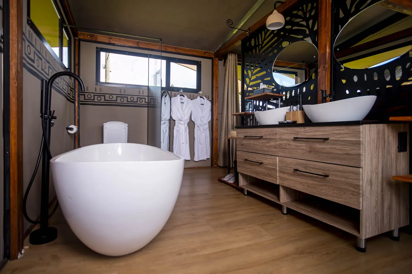Bathroom with a freestanding tub