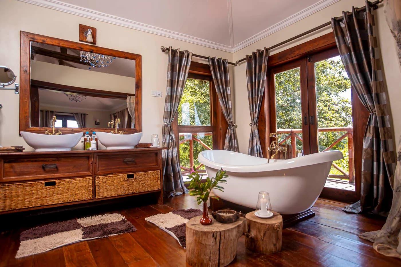 Bath beside the window