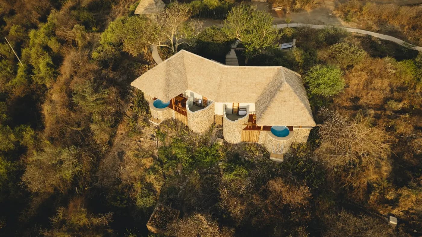 A suite in the bush from above