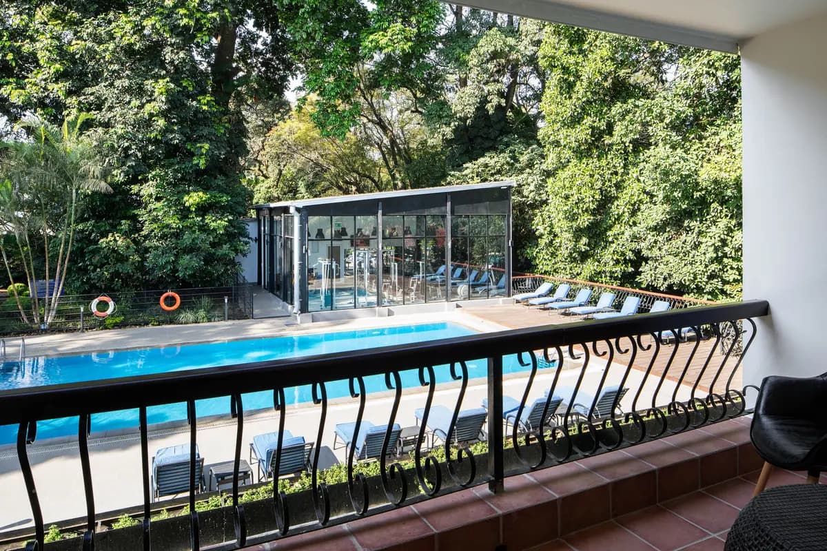 The pool from a balcony