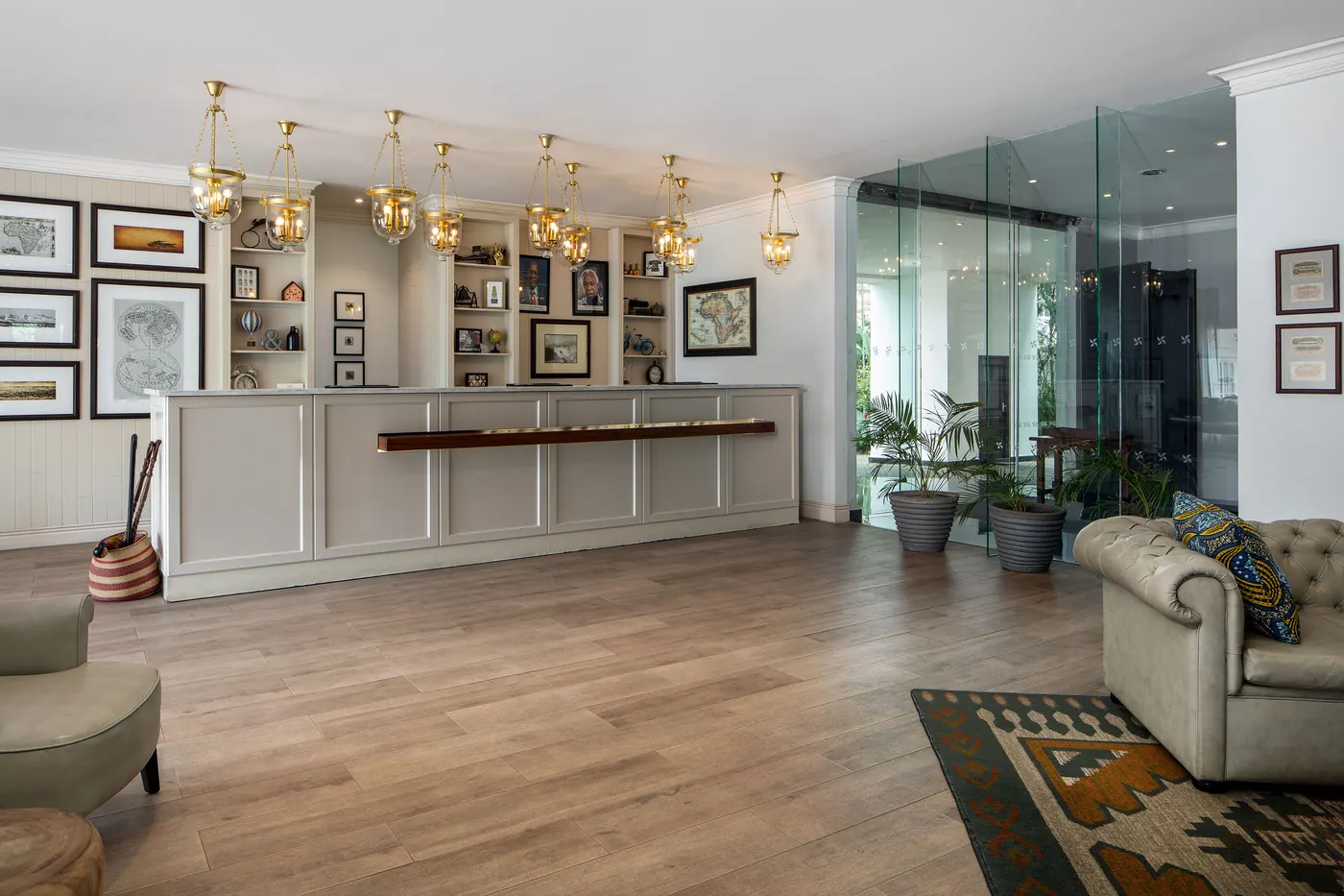 Reception and bar area