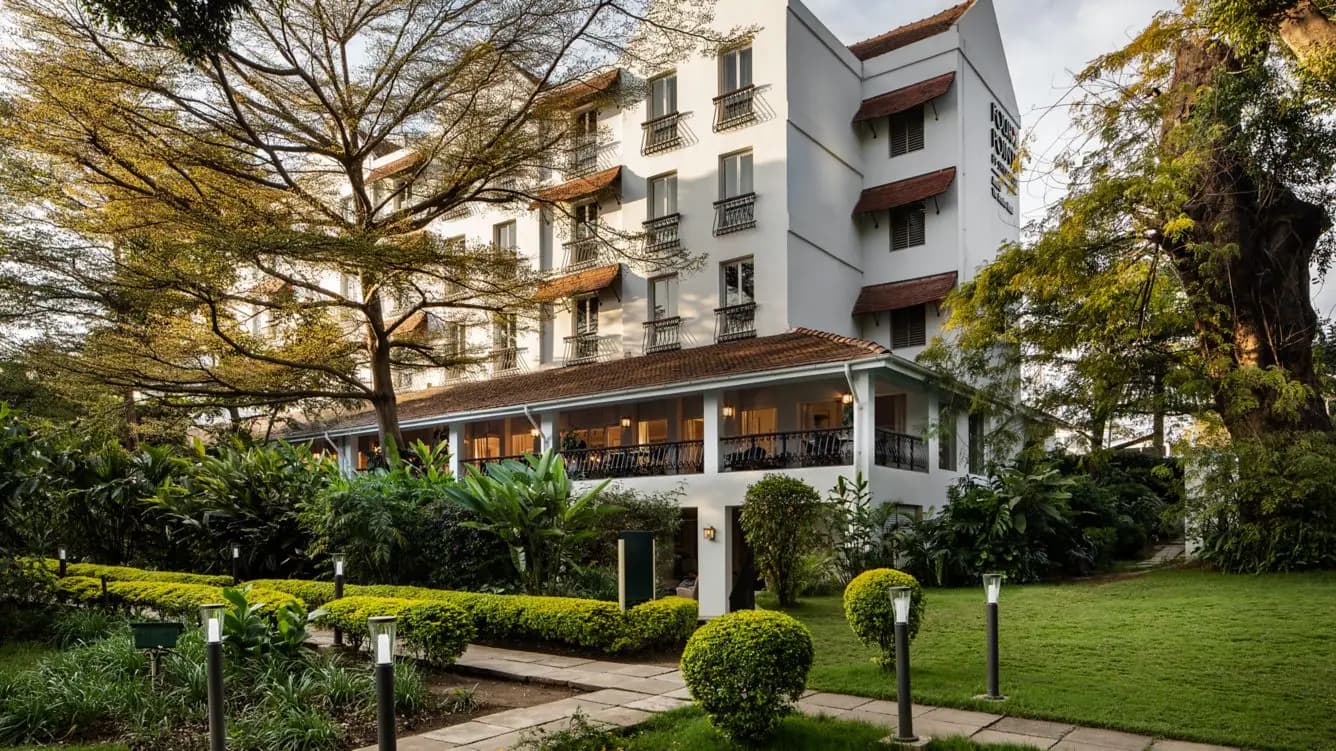The hotel and its gardens