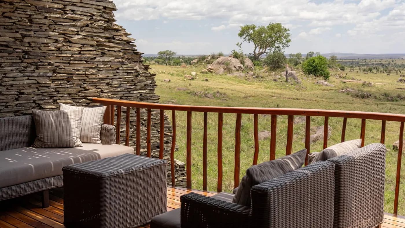 Terrace seating looking over the plains