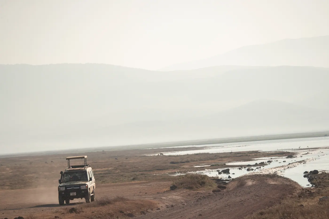 Vehicle on the crater floor