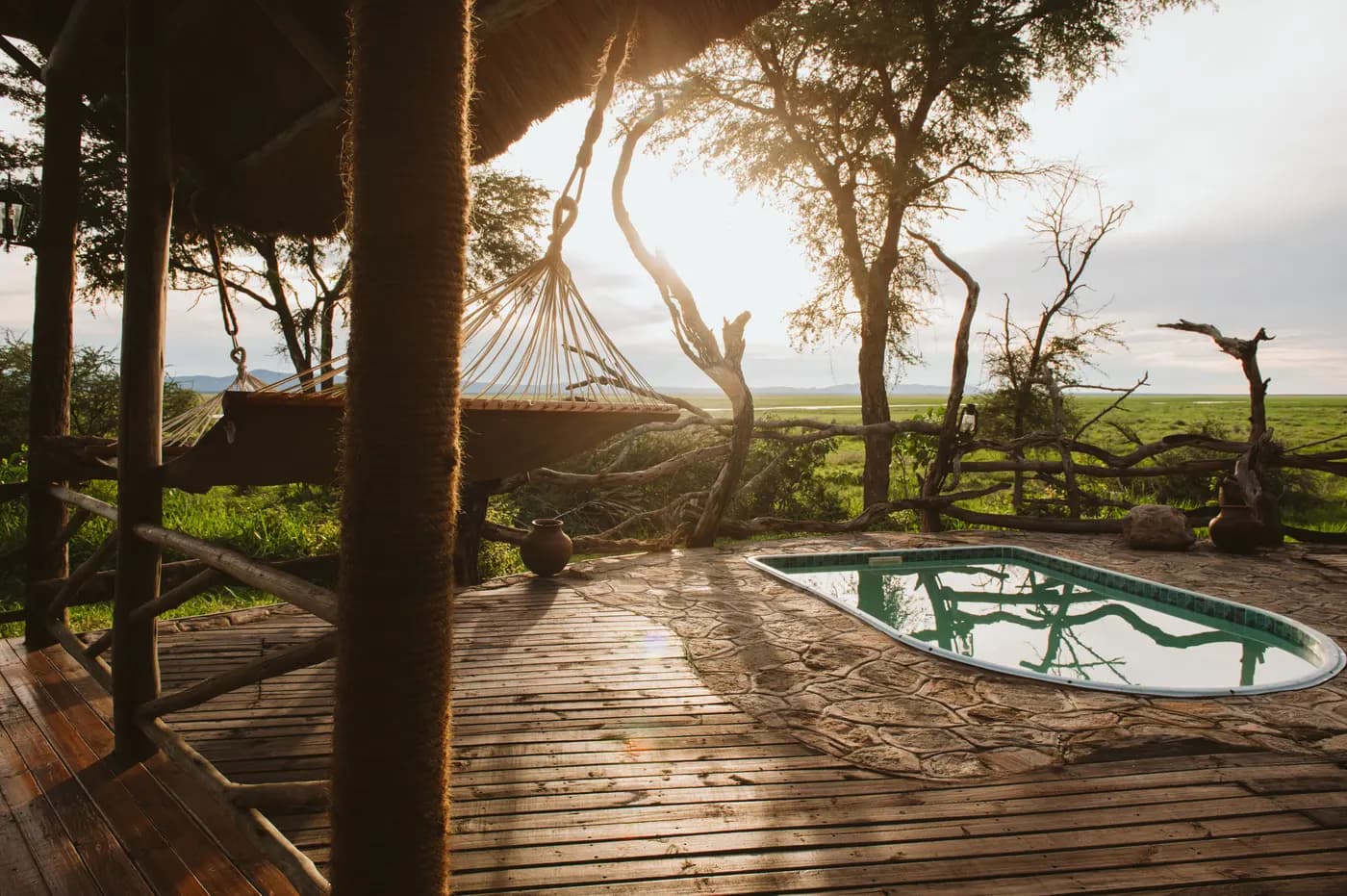 Plunge pool on a family suite deck