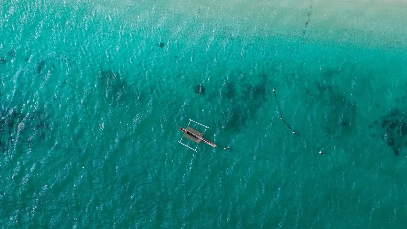 Turquoise water off the beach