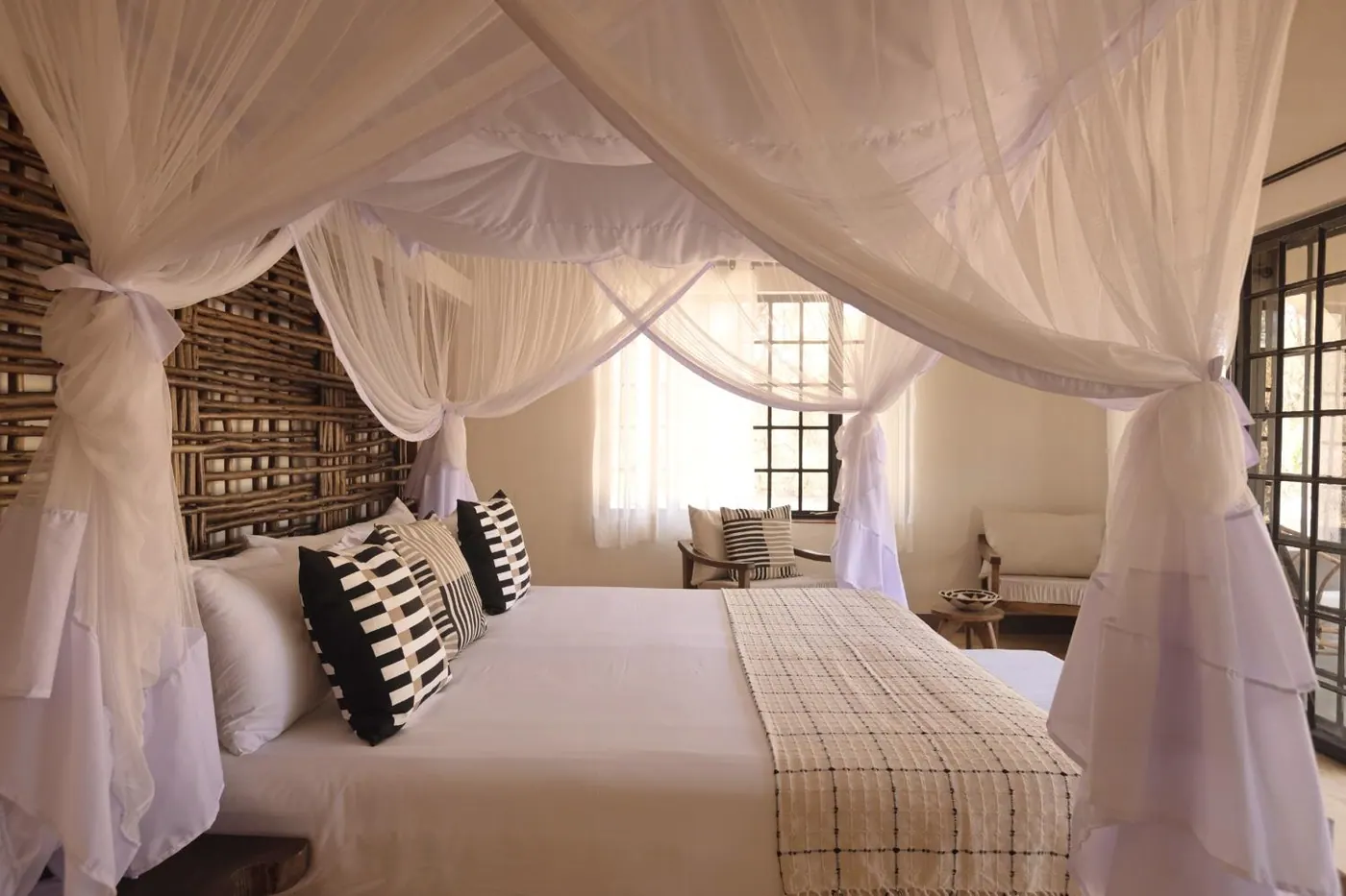 Bedroom with a canopied bed