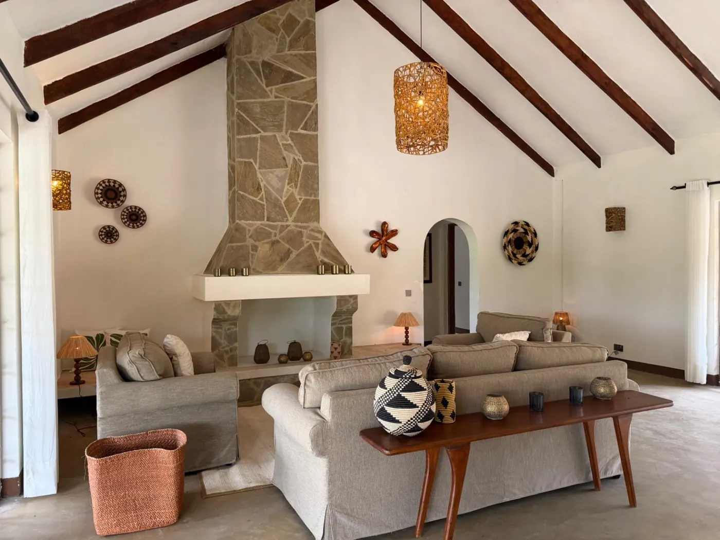 Living room with the fireplace