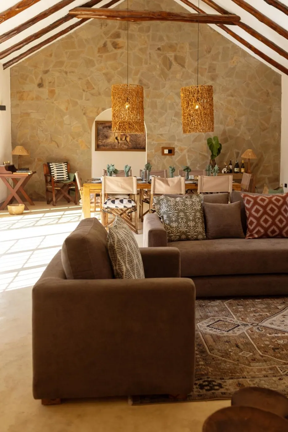 Lounge sofa and side tables