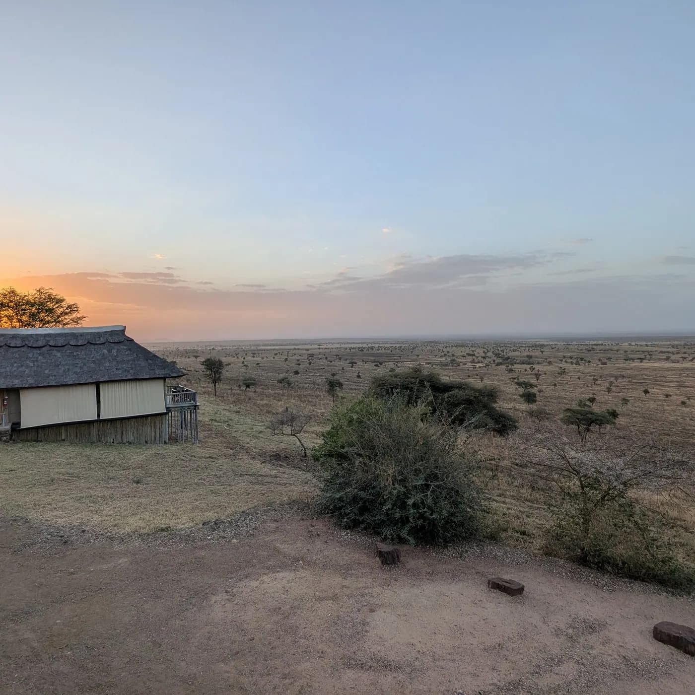 The camp at dusk