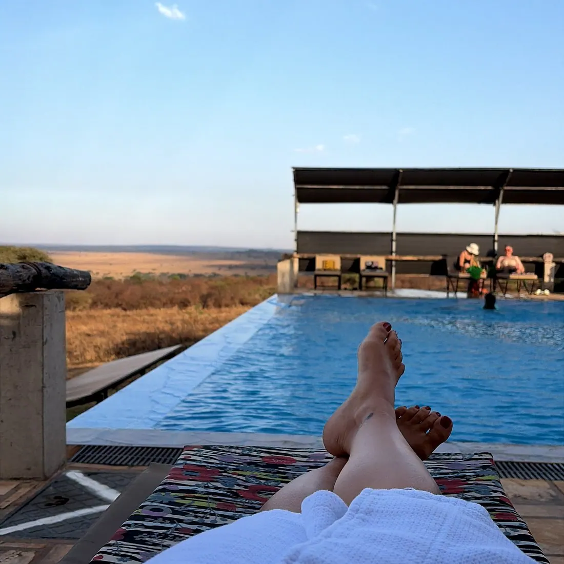 Feet up at the infinity pool