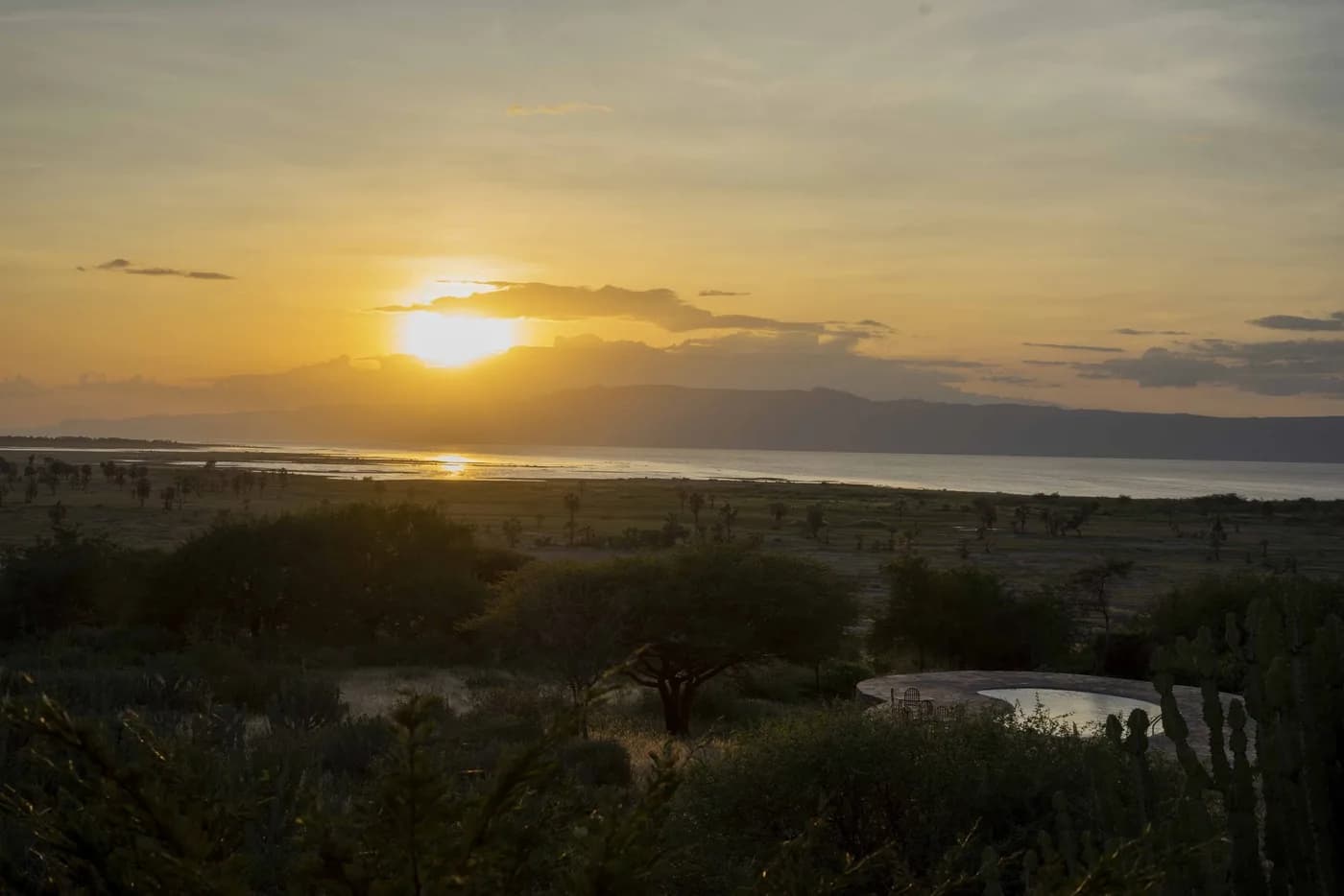 Sunset over Lake Eyasi