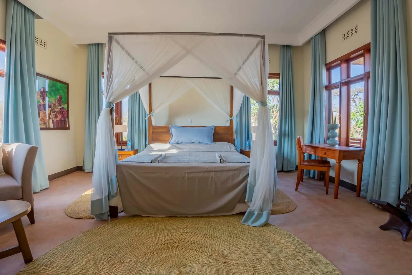 Canopied double bed