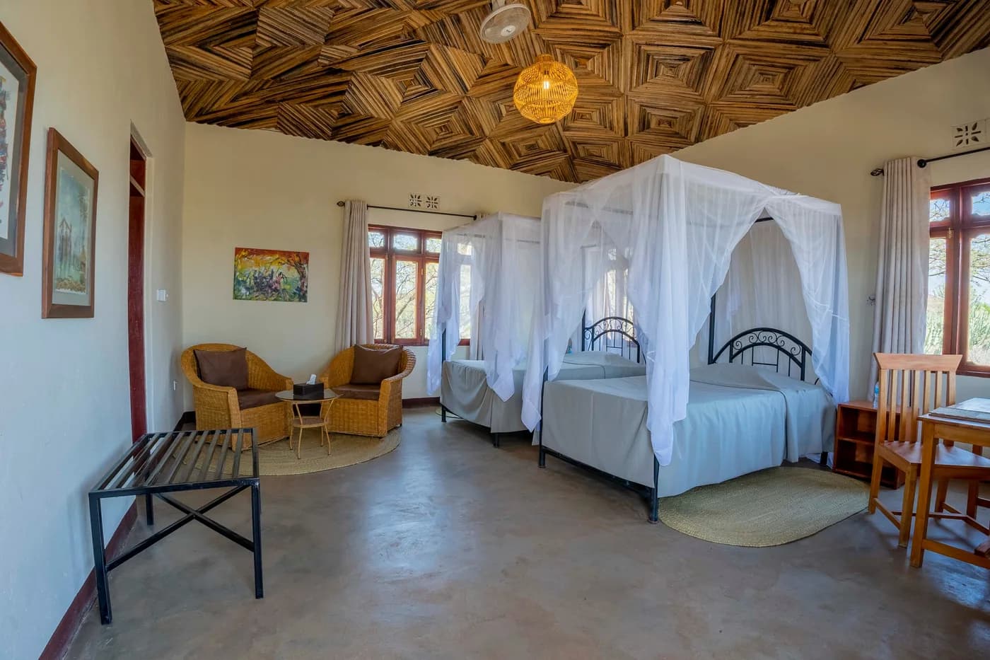 Room under a timber ceiling
