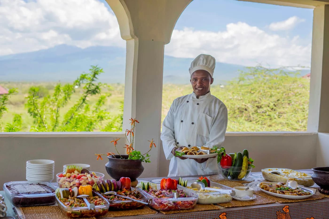 The chef at the buffet