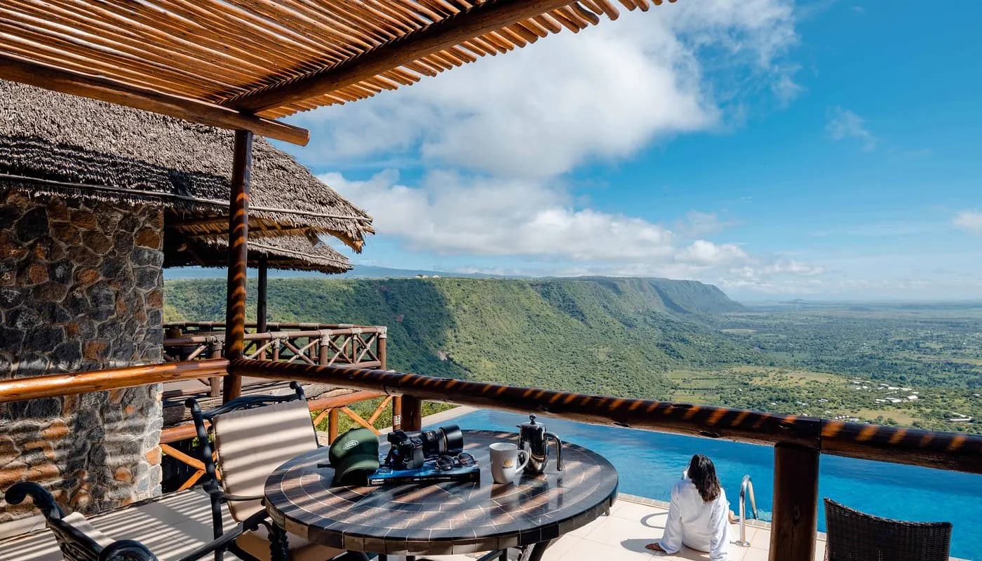 Deck table above the valley