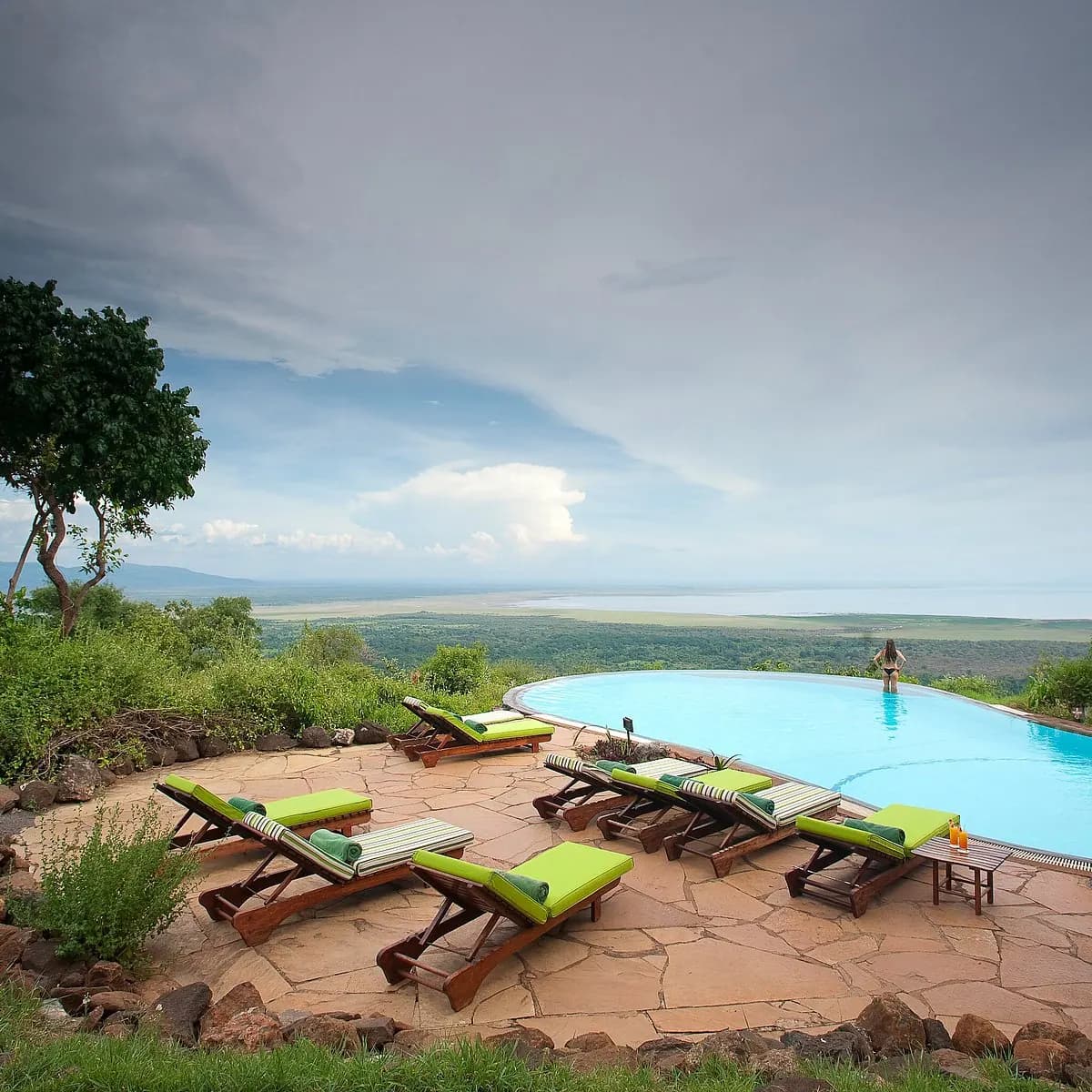 Pool terrace above the plains