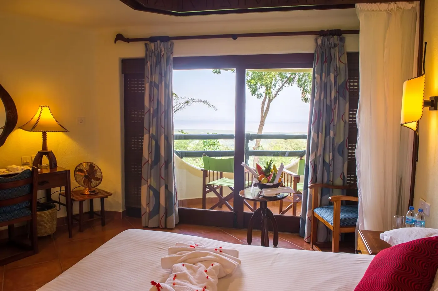 Room with the balcony doors open