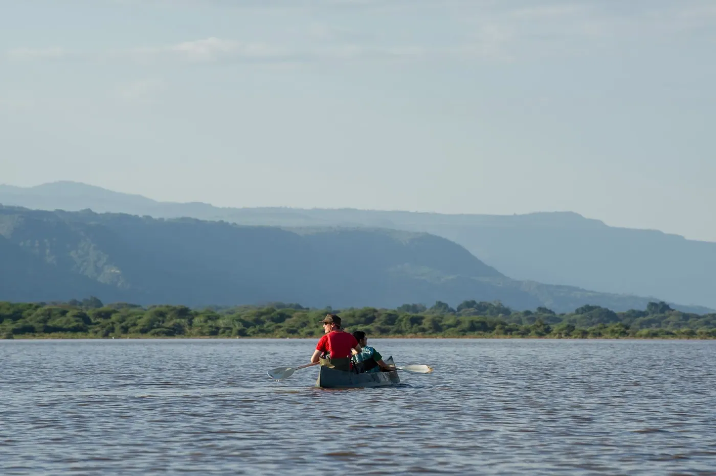 Canoeing on the lake