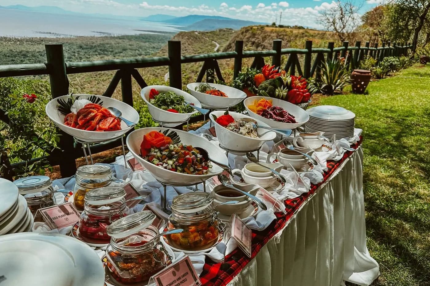 Buffet laid out