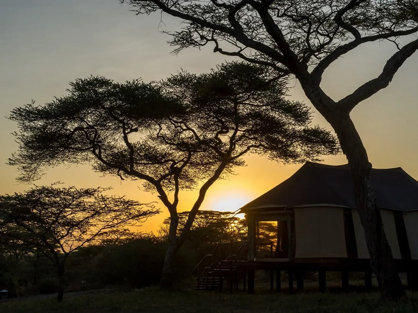 Tent at sunset