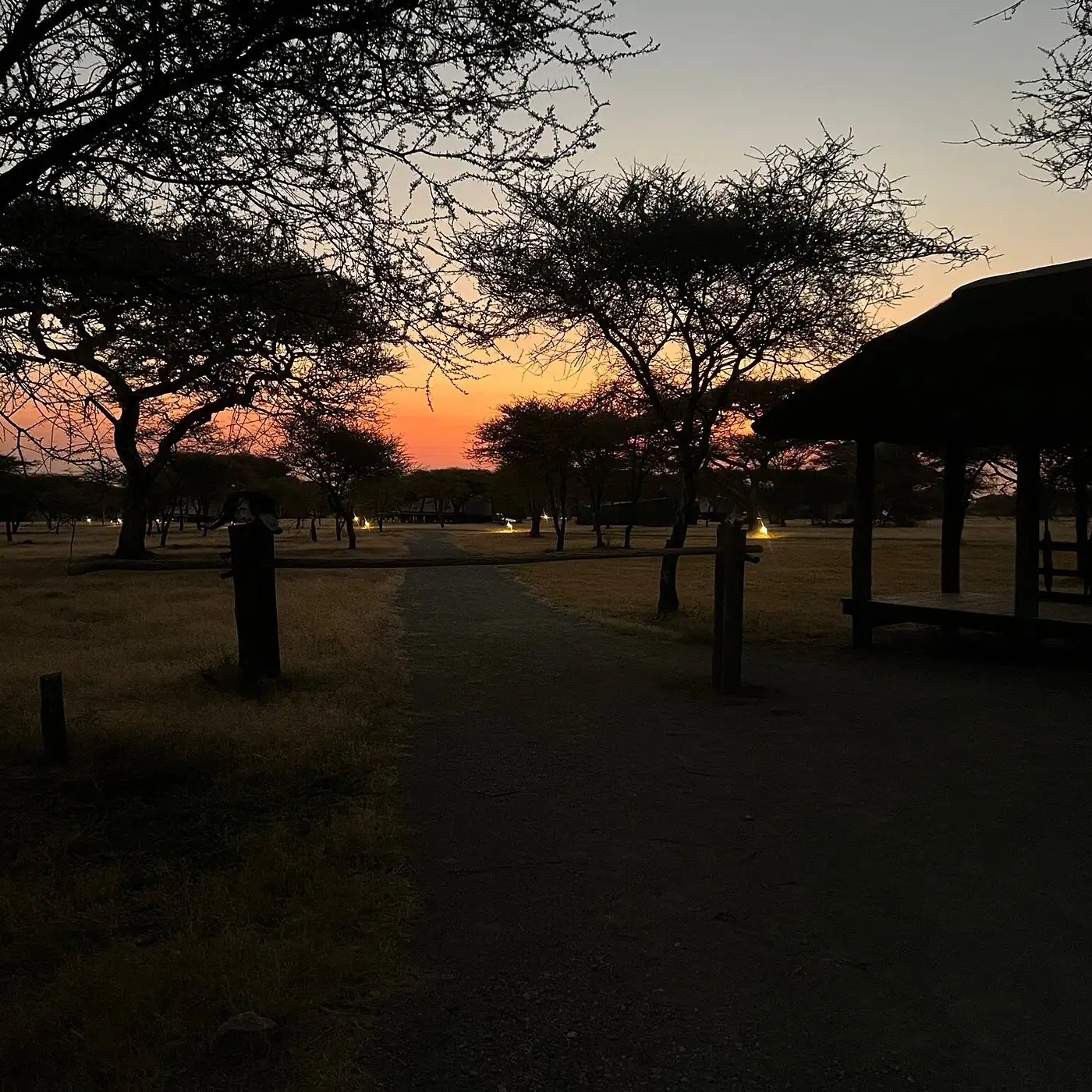 The camp at dusk