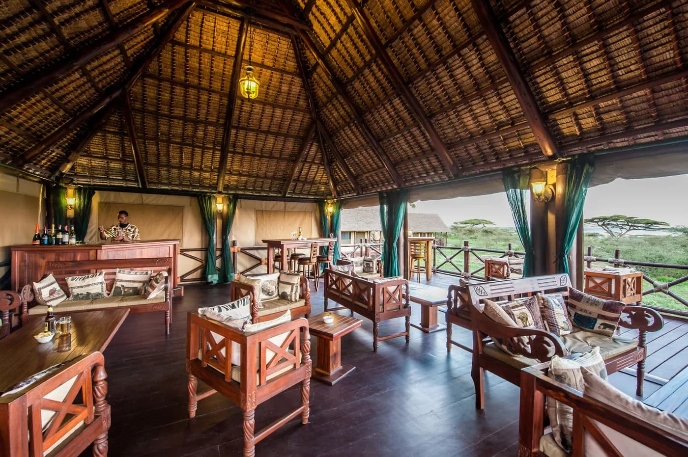 Main lounge with timber furniture