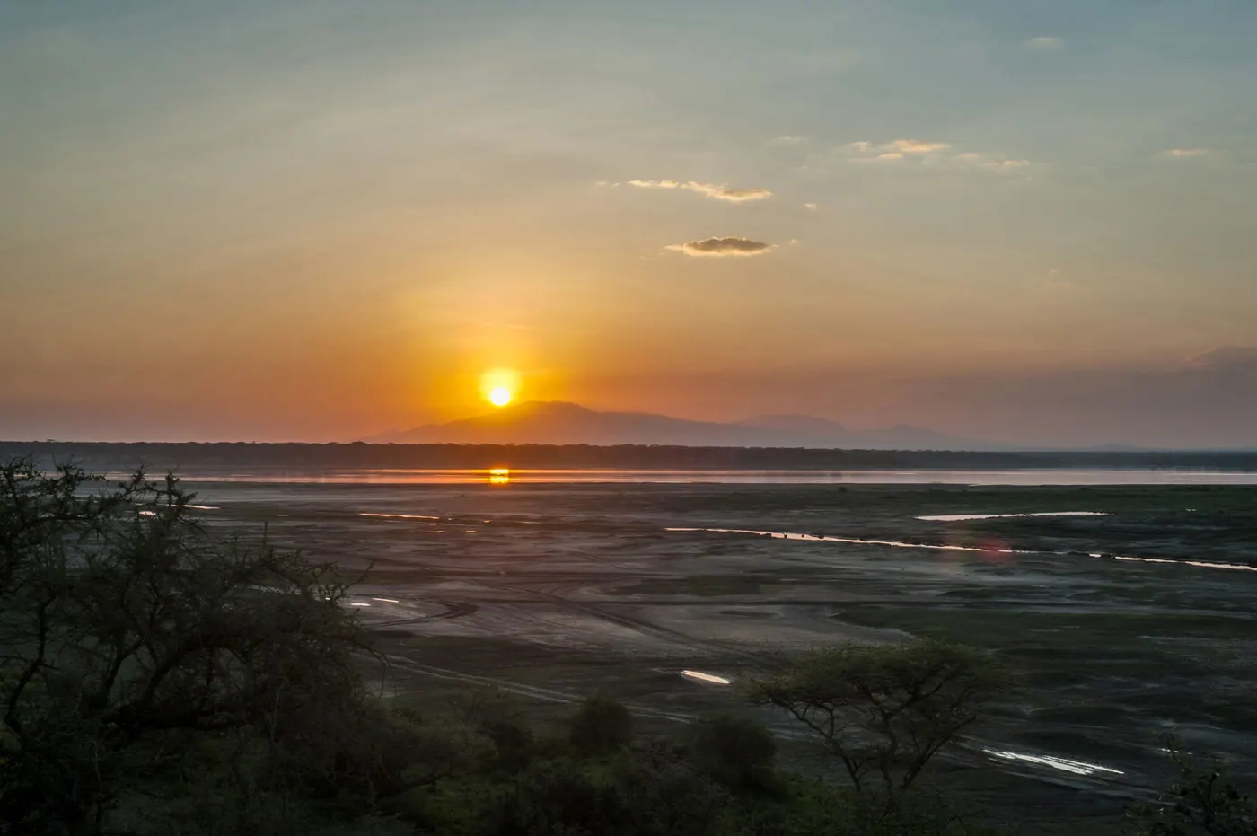 Sunset over Lake Ndutu