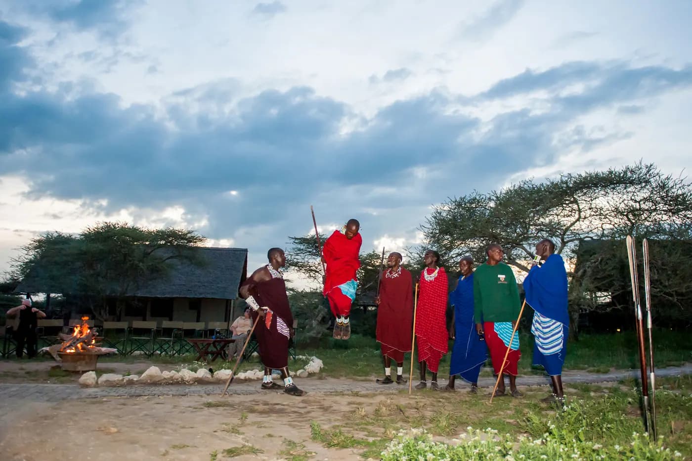 Maasai dancers at the camp