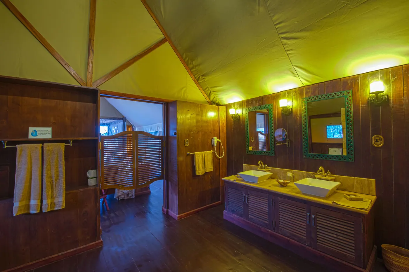 Bathroom in the tented suite