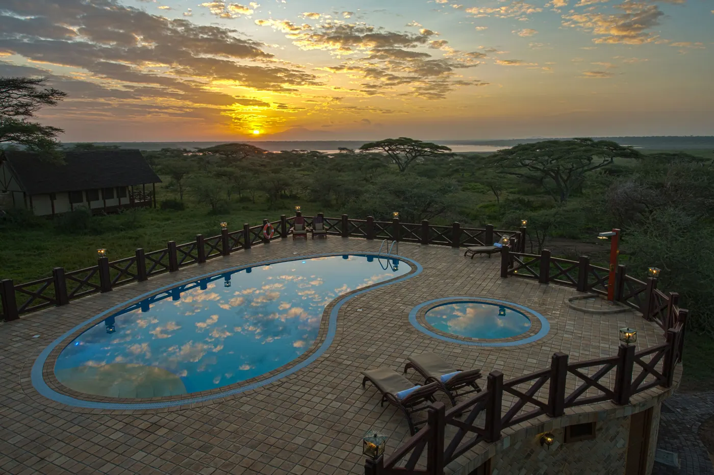 The pool at sunset