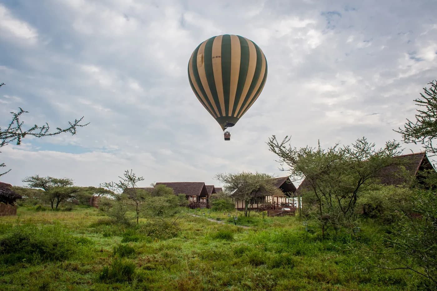 Balloon rising over the camp