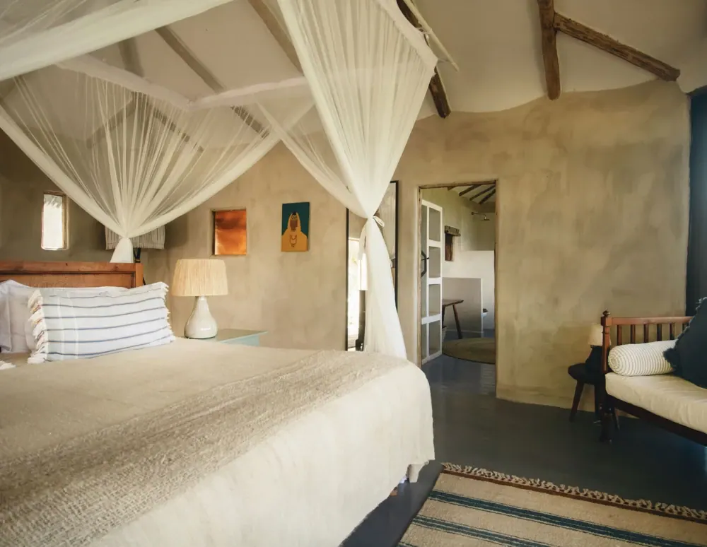 Bedroom under its net