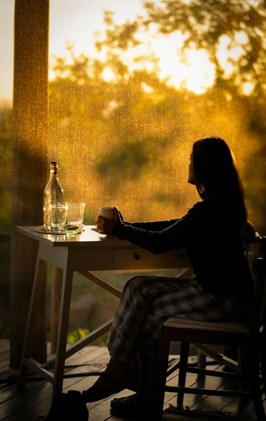 A quiet table in the evening