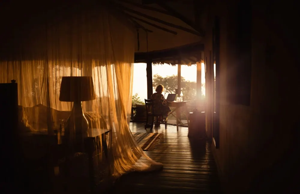 Suite curtains at sunset