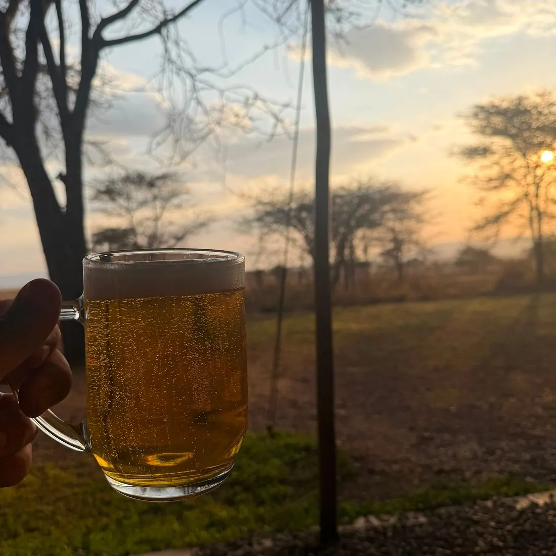 A beer at sunset