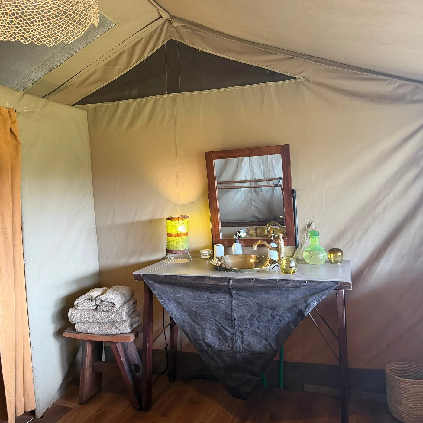 Dressing table in the tent