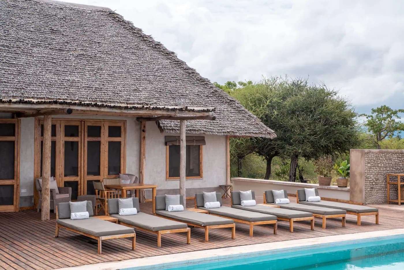 Loungers along the pool terrace