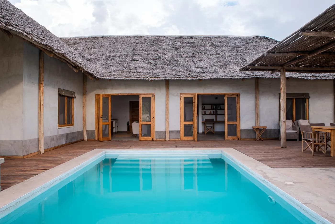 Pool beside the guest cottages