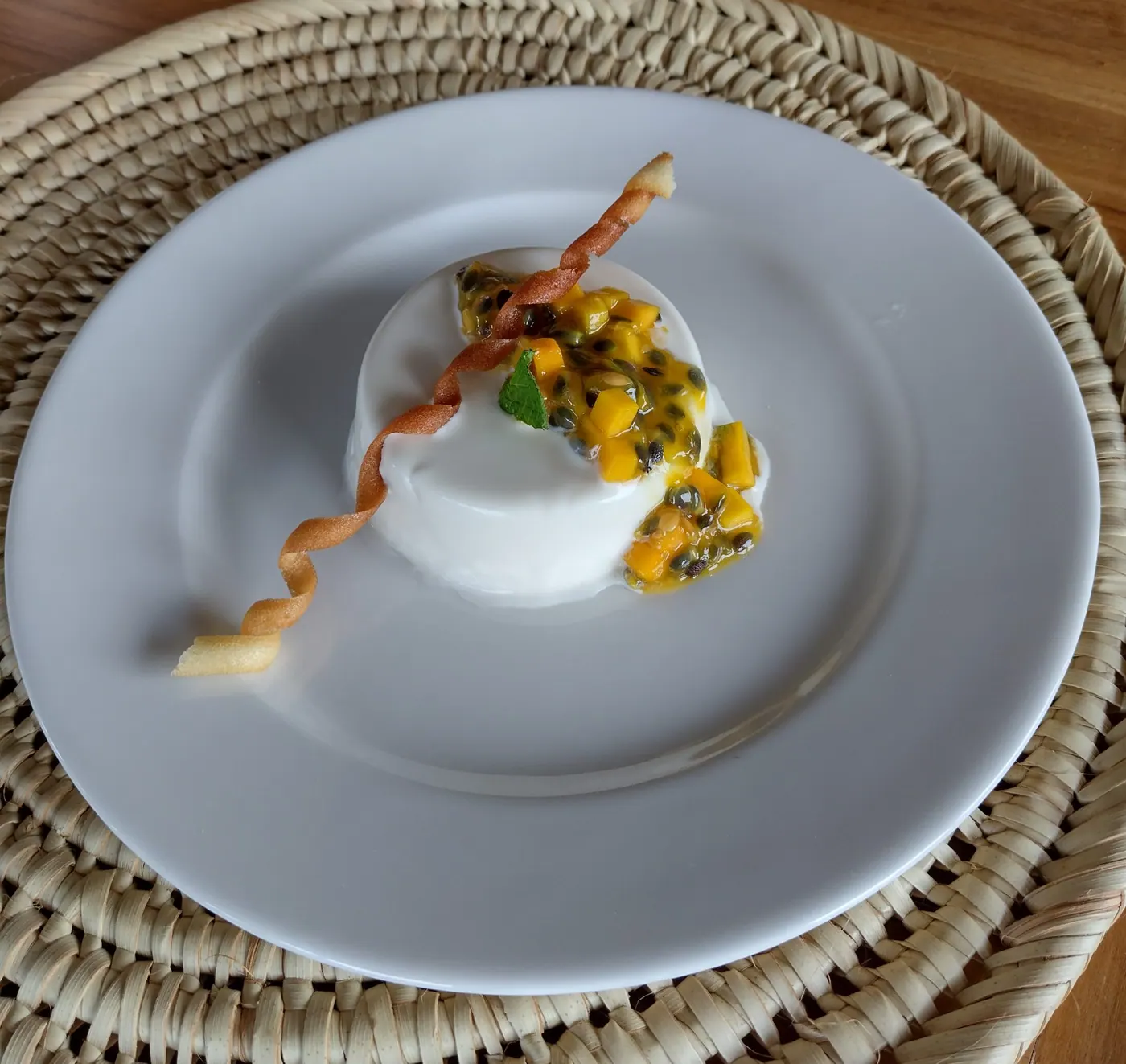 Plated course at dinner